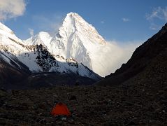 05 My Lonely Tent Late Afternoon At K2 North Face Intermediate Base Camp 4462m With K2 North Face Close Behind 